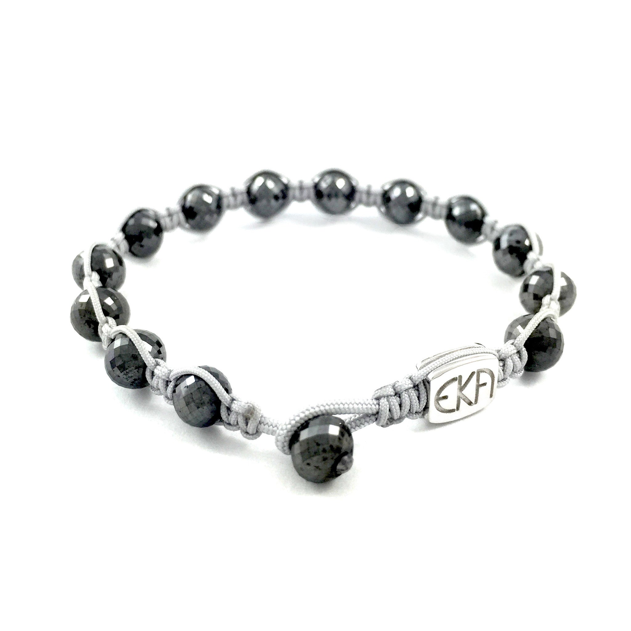 18K White Gold, Faceted raw Black Diamonds 6mm (EBMH03) 18K White Gold, Faceted raw Black Diamonds 6mm (EBMH03)