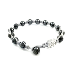 18K White Gold, Faceted raw Black Diamonds 6mm (EBMH03)
